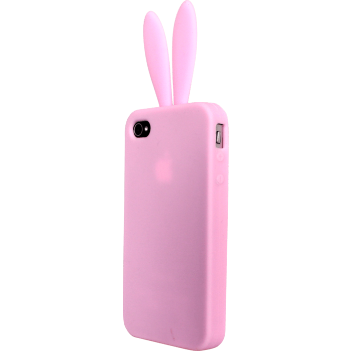 Coque pour Apple iPhone 4/4S, silicone Lapin Rose
