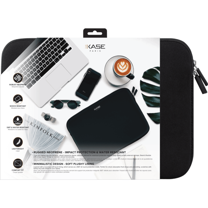 Dynamics Housse ordinateur portable en néoprène pour Macbook 13', Noir de jais