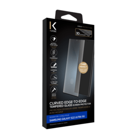 Protection d'&eacute;cran en verre tremp&eacute; Bord &agrave; Bord Incurv&eacute; pour Samsung Galaxy S22 Ultra 5G, Noir
