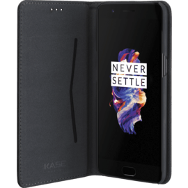 Coque clapet folio avec fente pour cartes & support pour OnePlus 5, Noir