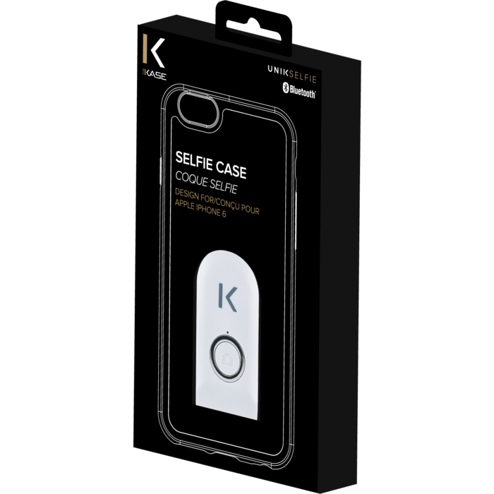 Coque selfie avec d&eacute;clencheur &agrave; distance Bluetooth pour iPhone 6/6s, Glacier Blanc