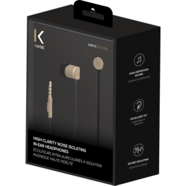 &Eacute;couteurs intra-auriculaires &agrave; isolation&nbsp;phonique&nbsp;haute fid&eacute;lit&eacute;, Or champagne