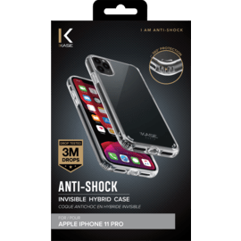 Custodia ibrida invisibile anti-shock per Apple iPhone 11 Pro, trasparente