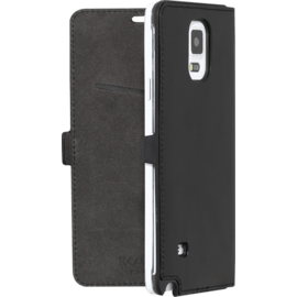 Coque clapet aimant&eacute;e avec pochette CB pour Samsung Galaxy Note 4, Noir
