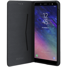 Folio flip case with card slot & stand for Samsung Galaxy A6+ (2018) , Black