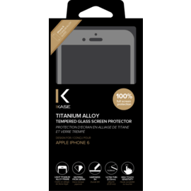 Protection d'écran en Alliage de Titane et verre trempé pour Apple iPhone 6/6s, Gris sidéral