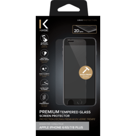 Protection d'&eacute;cran premium en verre tremp&eacute; pour Apple iPhone 6 Plus/6s Plus/7 Plus/8 Plus, Transparent