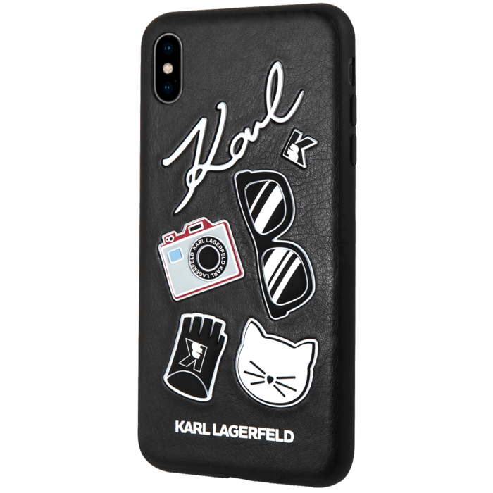 Custodia Karl Lagerfeld Pins per Apple iPhone XS Max, nera