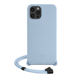 Coque en gel de silicone doux en bandoulière pour Apple iPhone 12 Pro Max, Bleu Lilas