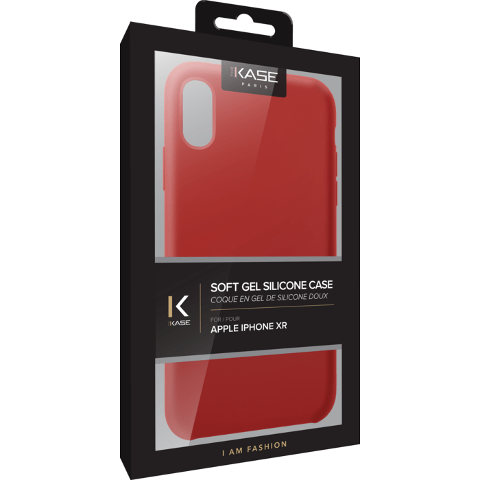Coque en Gel de Silicone Doux pour Apple iPhone XR, Rouge Ardent