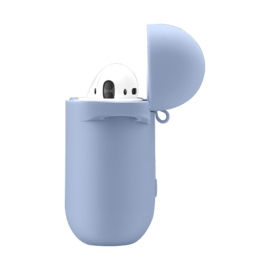 Coque chargement sans fil pour Apple AirPods en gel de silicone doux, Lilas Bleu