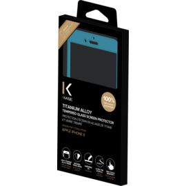 Protection d'&eacute;cran en Alliage de Titane et verre tremp&eacute; pour Apple iPhone 6/6s, Bleu