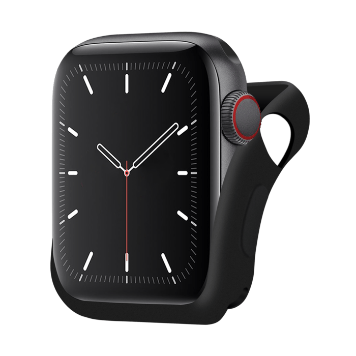 Coque en gel de silicone doux pour Apple Watch Series 4/5 40mm, Noir satin