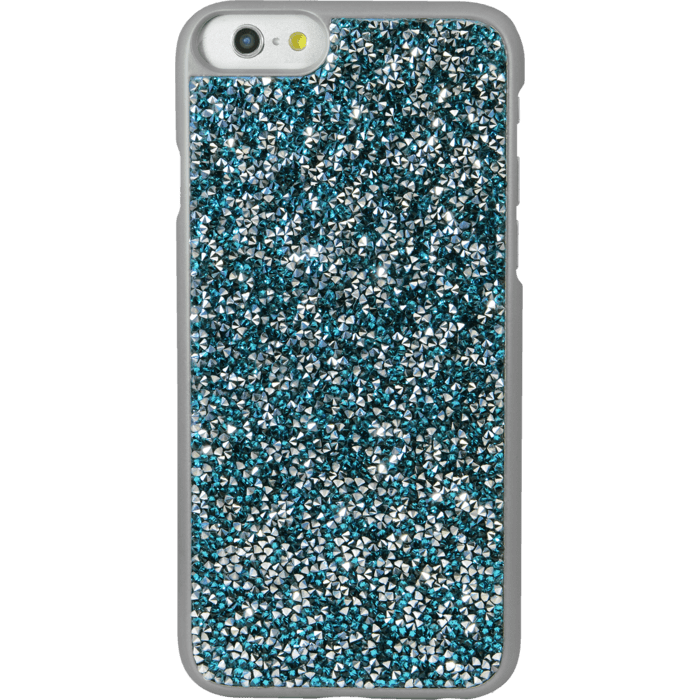 Coque Bling Strass pour Apple iPhone 6/6s, Bleu Neige & Argent