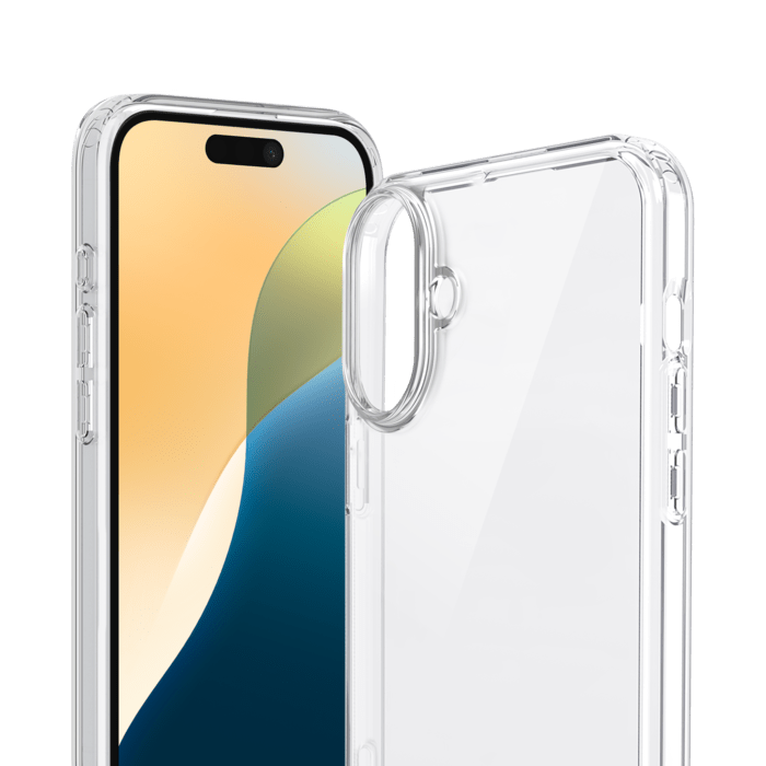 Pack combin&eacute; 3 en 1 (Coque hybride invisible, &Eacute;cran en verre tremp&eacute; de qualit&eacute; sup&eacute;rieure et  Protecteur de l&rsquo;objectif de la cam&eacute;ra) pour Apple iPhone 16 Plus, Transparente
