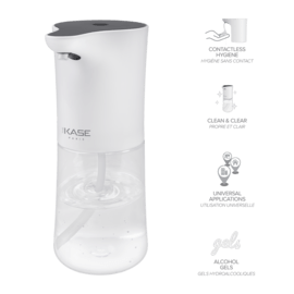 Distributeur automatique de solutions d&eacute;sinfectantes pour les mains (300mL), Blanc