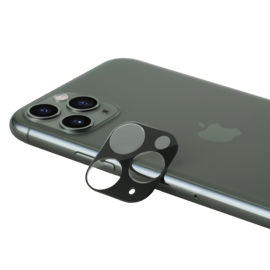 (O) Protection pour objectif d'appareil photo premium en verre tremp&eacute; Apple iPhone 11 Pro/Pro Max, Noir