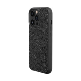 Coque Bling Strass pour Apple iPhone 13 Pro, Minuit Noir