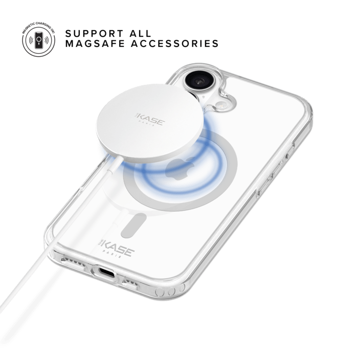 Coque Antibact&eacute;rienne Antichoc Magn&eacute;tique Invisible Fabriqu&eacute; Avec du 75% Plastique Recycl&eacute; pour Apple iPhone 17, Transparente