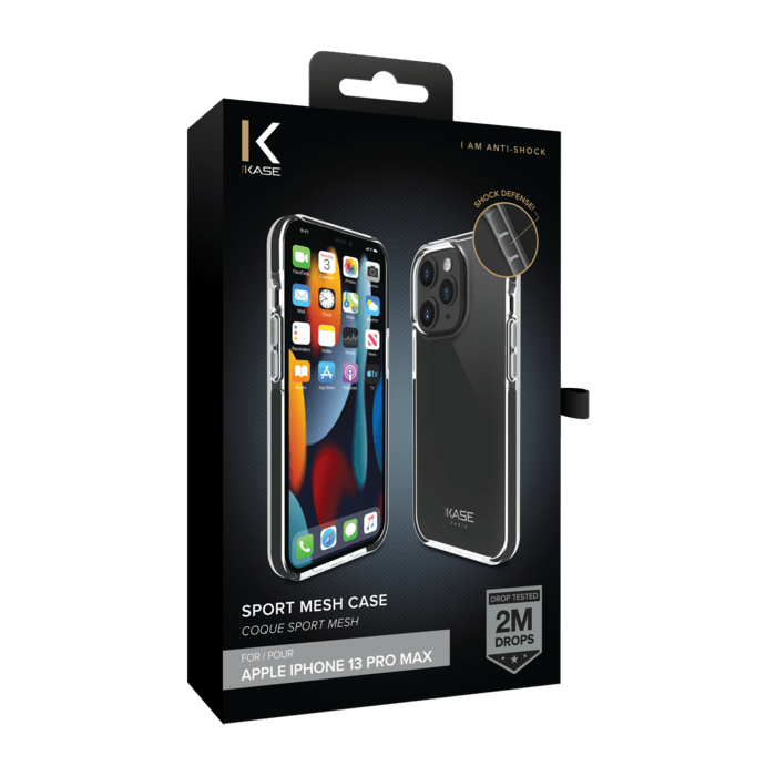 Coque Sport mesh pour Apple iPhone 13 Pro Max, Noir de jais