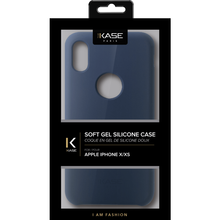 Coque en gel de silicone doux pour Apple iPhone X/XS, Bleu Marine