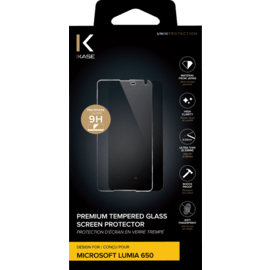 Protection d'&eacute;cran premium en verre tremp&eacute; pour Microsoft Lumia 650, Transparent