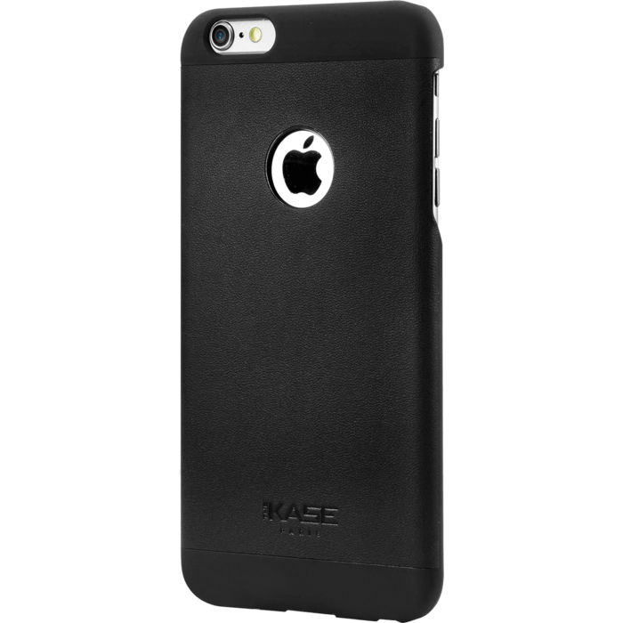 Coque en cuir v&eacute;ritable ultra slim pour Apple iPhone 6/6s, Noir Satin
