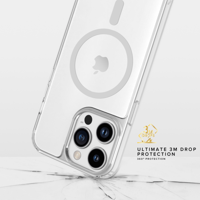 Coque antibact&eacute;rienne antichoc magn&eacute;tique invisible pour Apple iPhone 13 Pro, Transparente