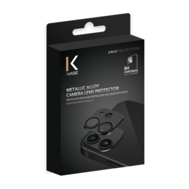 Protection en alliage m&eacute;tallique des objectifs photo pour Apple iPhone 12, Noir Onyx