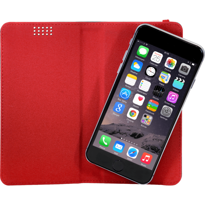 Moleskine Bicolour Coque clapet universelle pour Smartphone (4.6-5.2 pouce), Noir/Rouge
