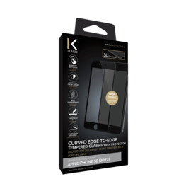Protection d'&eacute;cran en verre tremp&eacute; Bord &agrave; Bord Incurv&eacute; pour Apple iPhone SE 2022, Noir