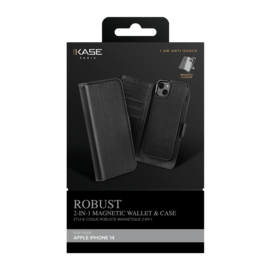 Etui & Coque robuste magn&eacute;tique 2-en-1 pour Apple iPhone 14, Noir Onyx
