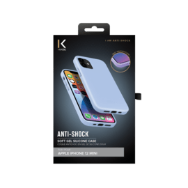 (O) Coque antichoc en gel de silicone doux pour Apple iPhone 12 mini, Bleu Lilas