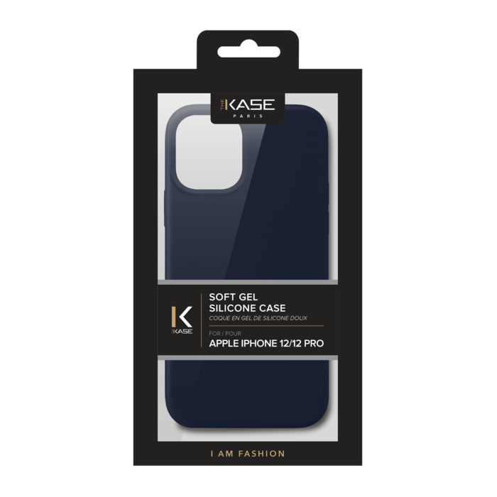 Coque en Gel de Silicone Doux pour iPhone 12/12 Pro, Bleu Oxford