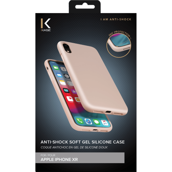 Coque antichoc en gel de silicone doux pour Apple iPhone XR, Rose Sable