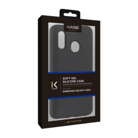 Coque en Gel de Silicone Doux pour Samsung Galaxy A20e, Noir satin