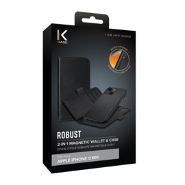 Etui & Coque robuste magnétique 2-en-1 pour Apple iPhone 13 mini, Noir Onyx