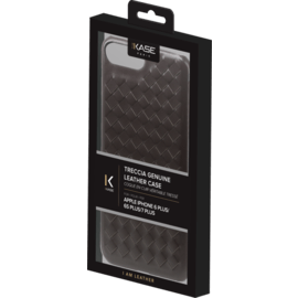 Coque en cuir véritable Treccia pour Apple iPhone 6 Plus/6s Plus/7 Plus/8 Plus, Marron