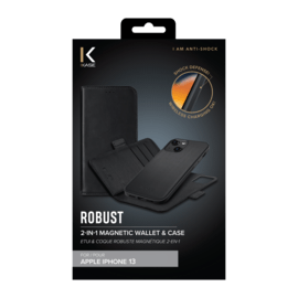 Etui & Coque robuste magn&eacute;tique 2-en-1 pour Apple iPhone 13, Noir Onyx