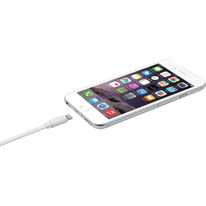 C&acirc;ble Lightning certifi&eacute; MFi Apple Charge/Sync (1M) Blanc Lumineux