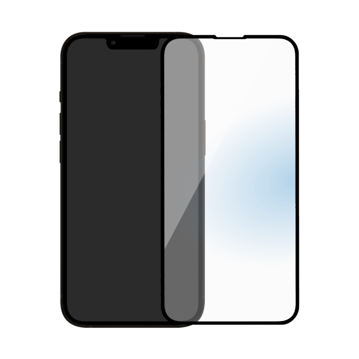 Protection d’écran antibactérienne en verre trempé ultra-résistant (100% de surface couverte) pour Apple iPhone 13/13 Pro, Noir