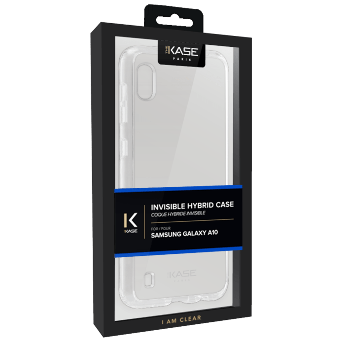 Coque hybride invisible pour Samsung Galaxy A10 2019, Transparente