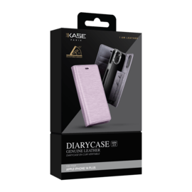 Diarycase 2.0 Coque clapet en cuir v&eacute;ritable avec support aimant&eacute; pour Apple iPhone 14 Plus, Mauve Lilas