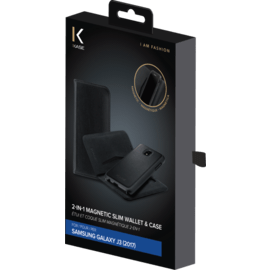 &Eacute;tui et Coque slim magn&eacute;tique 2-en-1 pour Samsung Galaxy Galaxy J3 (2017), Noir (v. EU/Asie - J330FDS & J330GDS)