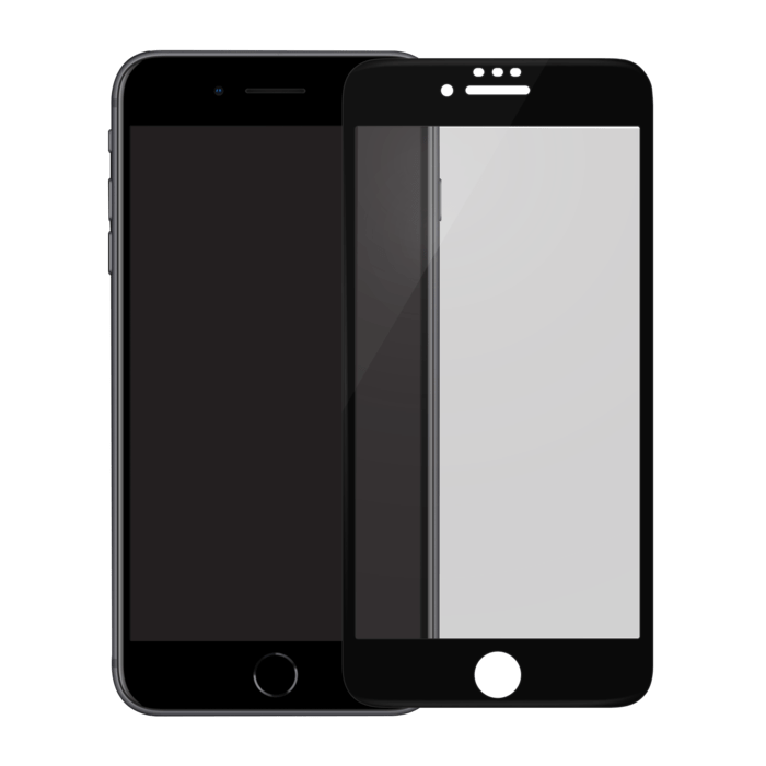 Protection d'écran en verre trempé Bord à Bord Incurvé pour Apple iPhone 6/6s/7/8 Plus, Noir