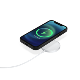 Coque magn&eacute;tique en cuir v&eacute;ritable artisanal pour Apple iPhone 12 mini, Minuit Noir