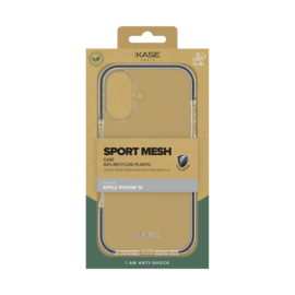 Coque Sport mesh pour 60% de plastique recycl&eacute; Apple iPhone 16, Noir