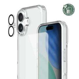 Pack combin&eacute; 3 en 1 (Coque hybride invisible, &Eacute;cran en verre tremp&eacute; de qualit&eacute; sup&eacute;rieure et Protecteur de l&rsquo;objectif de la cam&eacute;ra) pour Apple iPhone 17, Transparente