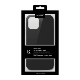 Coque en Gel de Silicone Doux pour iPhone 12 Pro Max, Noir satin