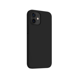 (O) Anti-Shock Soft Gel Silicone Case for Apple iPhone 12 mini, Satin Black